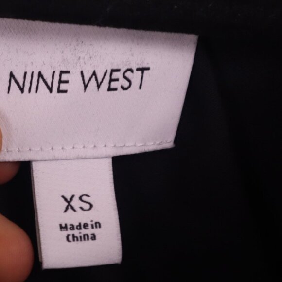 RUFFLED JACKET XS Nine West Black Blazer Office Work Casual Spring Fall Goth Y2K - Picture 4 of 8